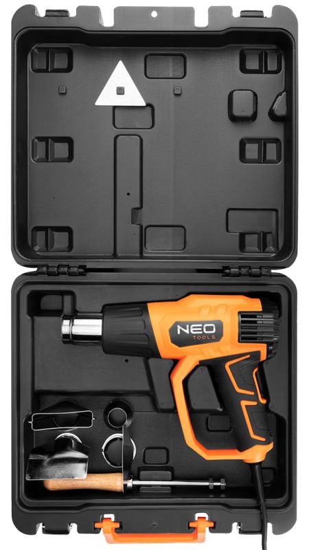 NEO Tools Kuumaõhupüstol 2000 W, I: 50 °C, II: 70-600 °C, kohver, digitaalnäidik