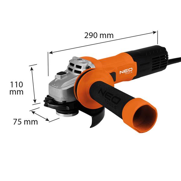 NEO Tools Nurklihvija 1000 W, ketas 125 x 22,2 mm, pöörded 3000-12000 min-1, 230V