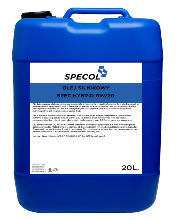 Specol Spec Hybrid 0W-20 mootoriõli