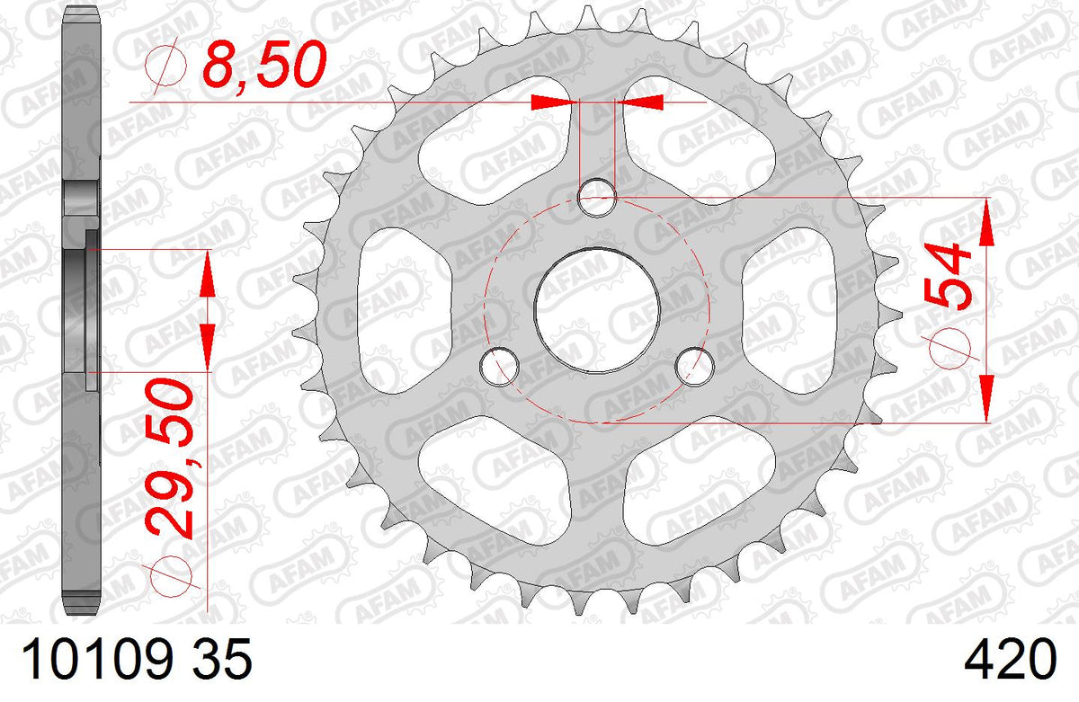 AFAM Tagumine hammasratas 10109-35, 35z, samm 420, teras