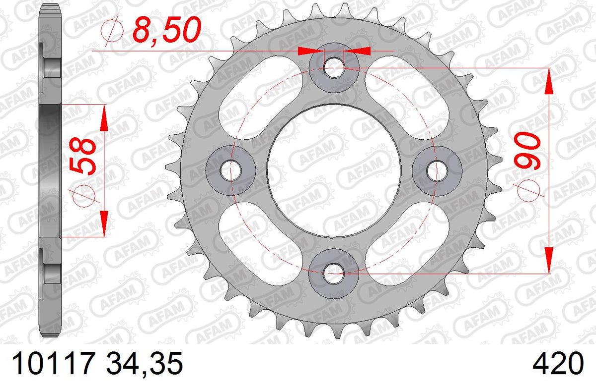 AFAM Tagumine hammasratas 10117-35, 35z, samm 420, teras