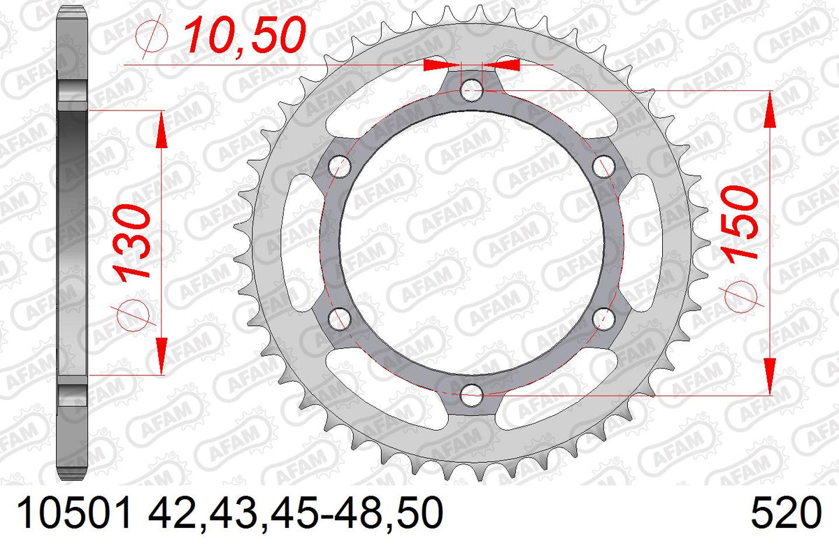 AFAM Tagumine hammasratas 10501-47, 47z, samm 520, teras