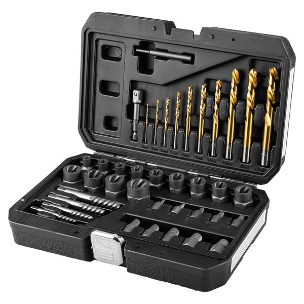 NEO Tools Vigastatud poltide komplekt (puuride ja väljakeerajatega), 40 osa, 25.73.40.0
