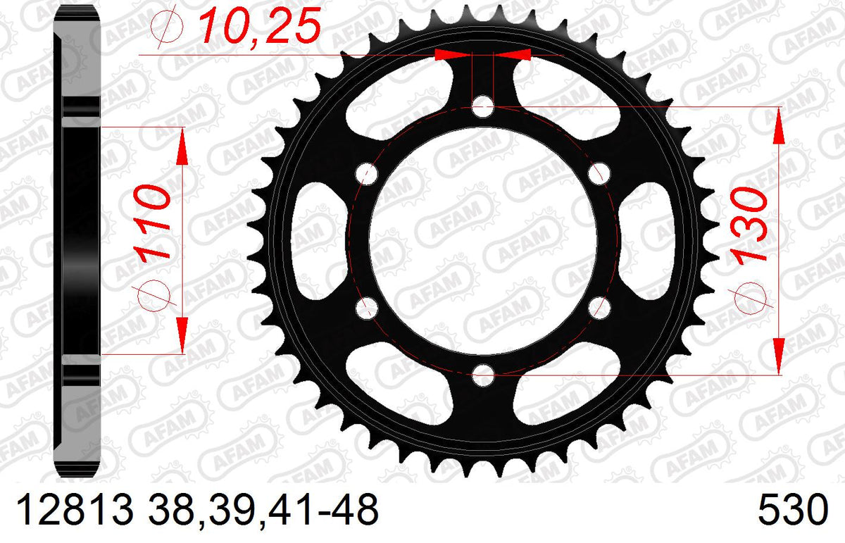 AFAM Tagumine hammasratas 12813-42, 42z, samm 530, teras