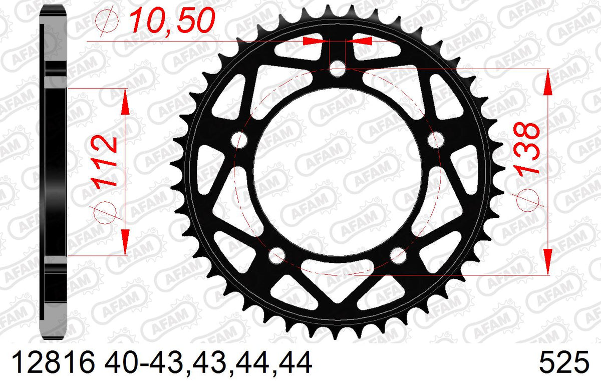 AFAM Tagumine hammasratas 12816-41, 41z, samm 525, teras