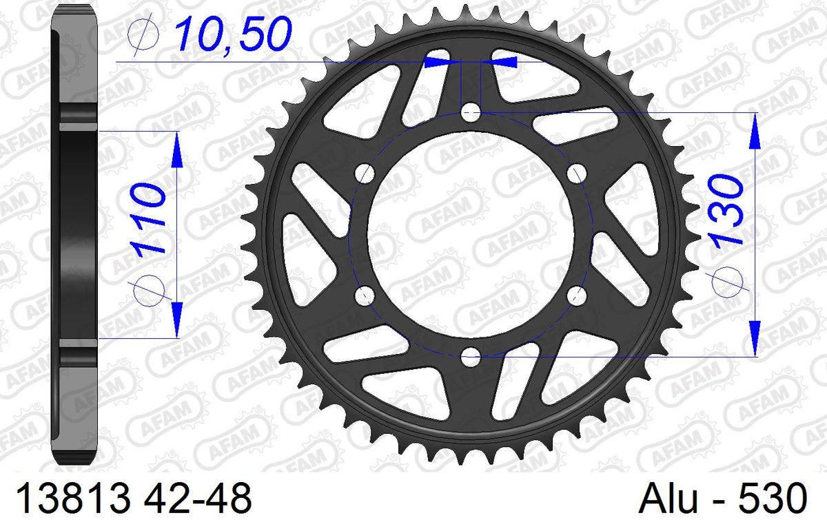 AFAM Tagumine hammasratas 13813-42, 42z, samm 530