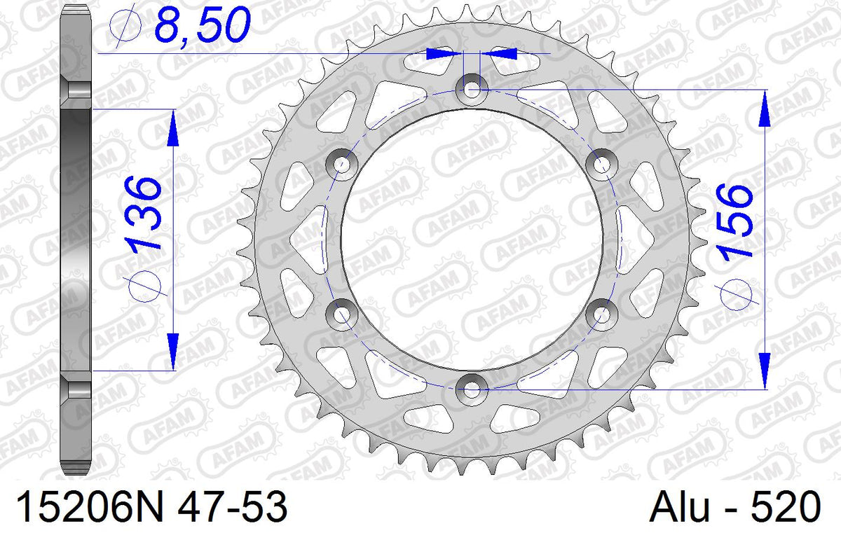 AFAM Tagumine hammasratas 15206N-48, 48z, samm 520