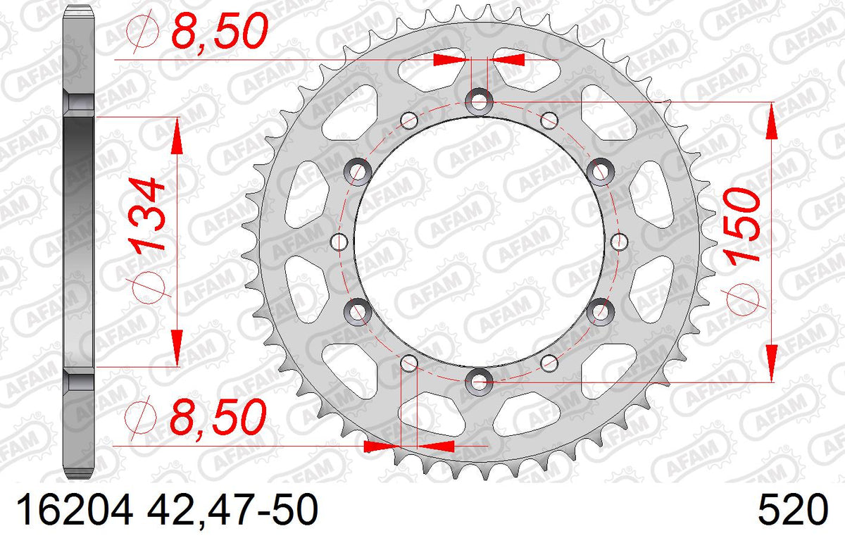 AFAM Tagumine hammasratas 16204-47, 47z, samm 520, teras