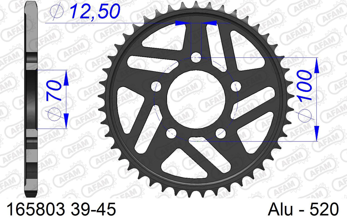 AFAM Tagumine hammasratas 165803-43, 43z, samm 520