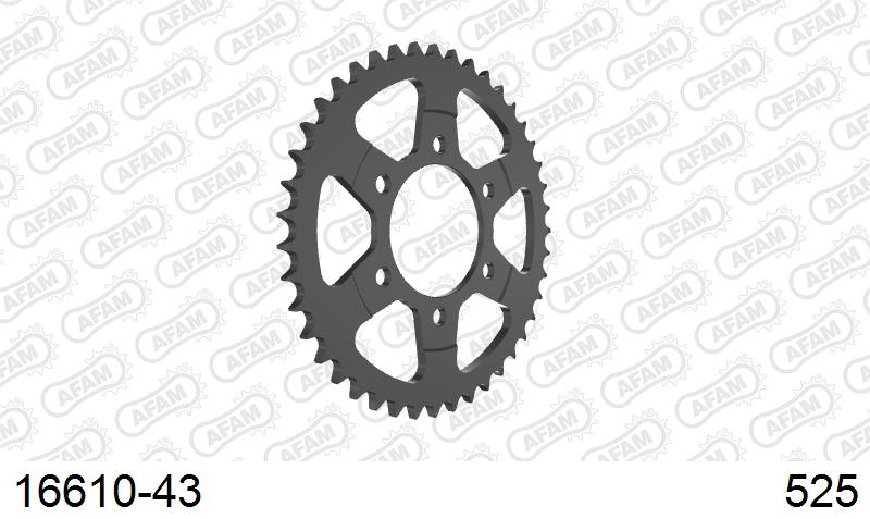 AFAM Tagumine hammasratas 16610-43, 43z, samm 525, teras