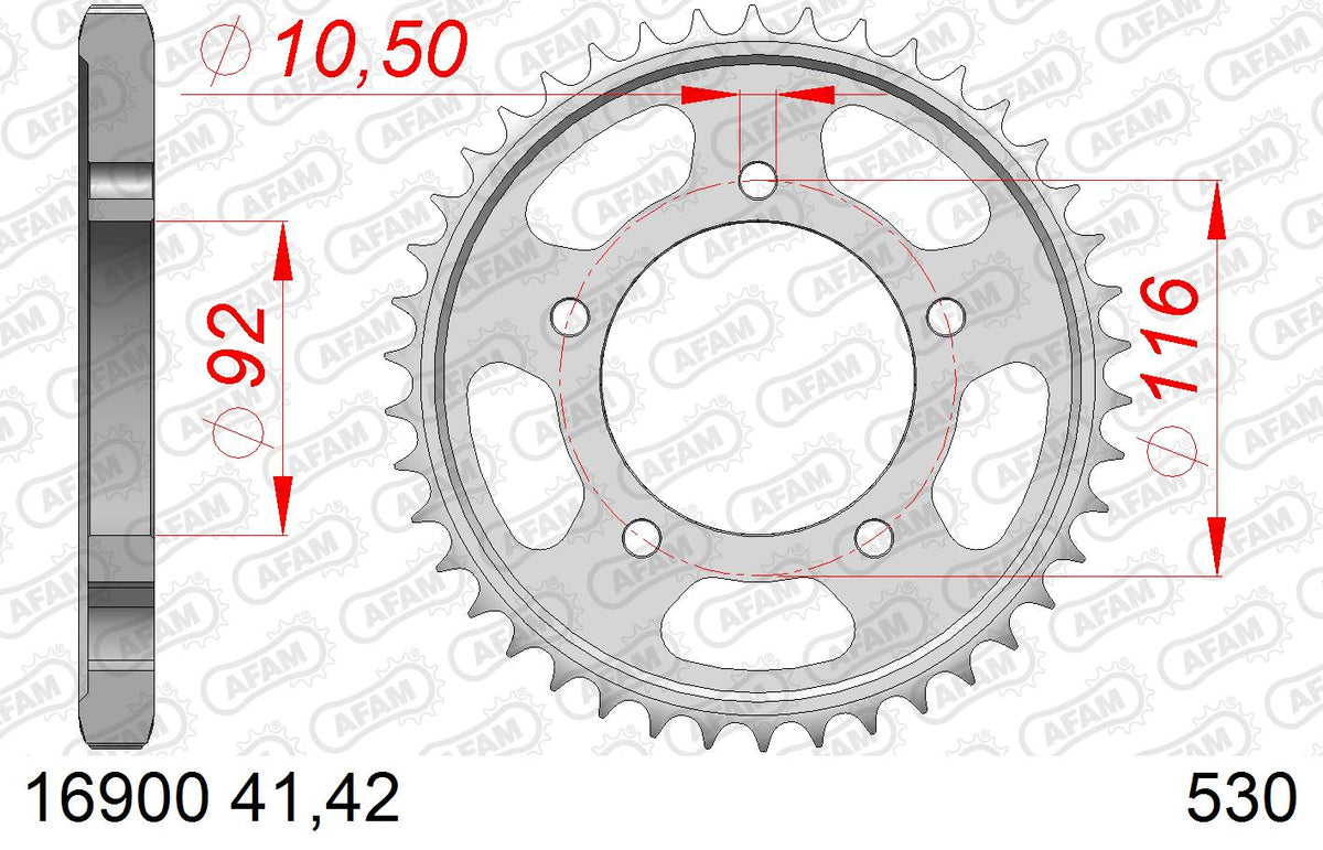 AFAM Tagumine hammasratas 16900-41, 41z, samm 530, teras