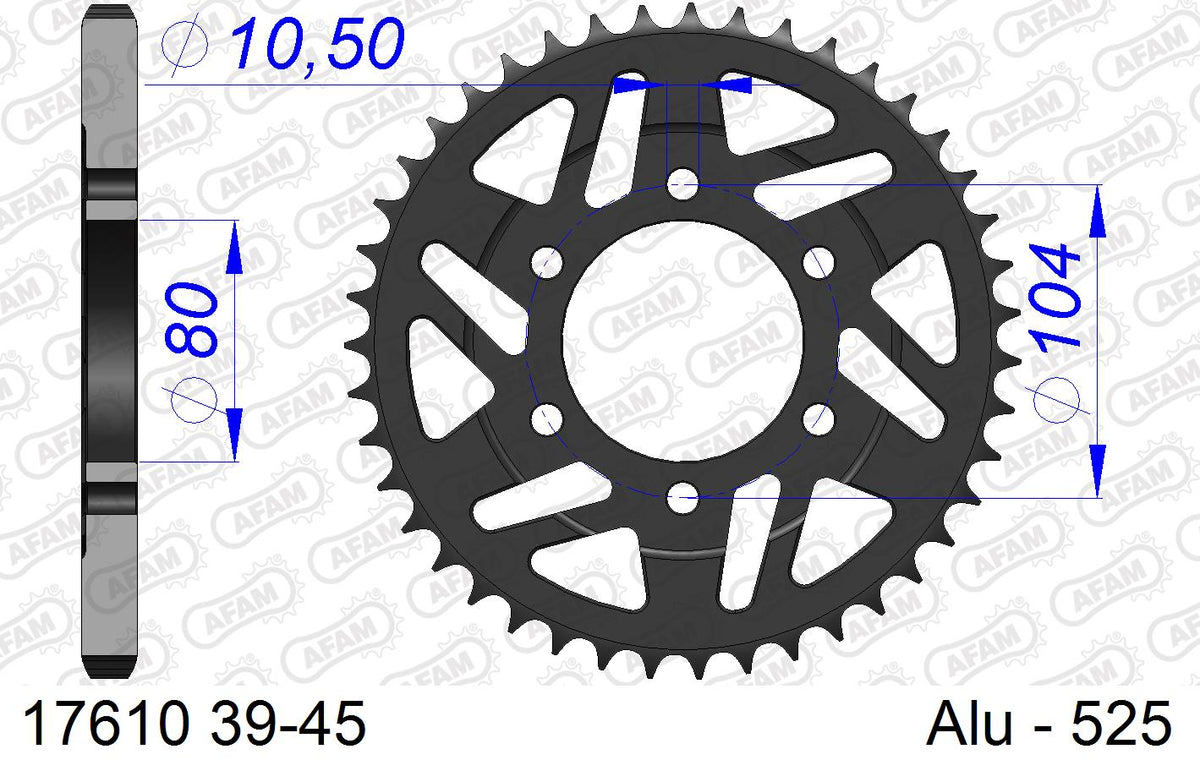 AFAM Tagumine hammasratas 17610-39, 39z, samm 525