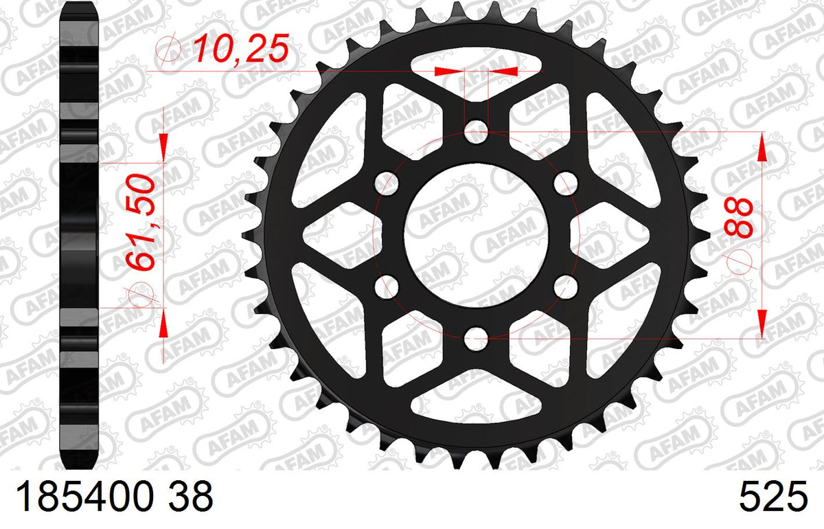 AFAM Tagumine hammasratas 185400-38, 38z, samm 525, teras