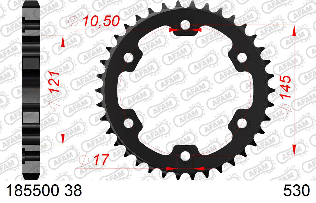 AFAM Tagumine hammasratas 185500-38, 38z, samm 530, teras