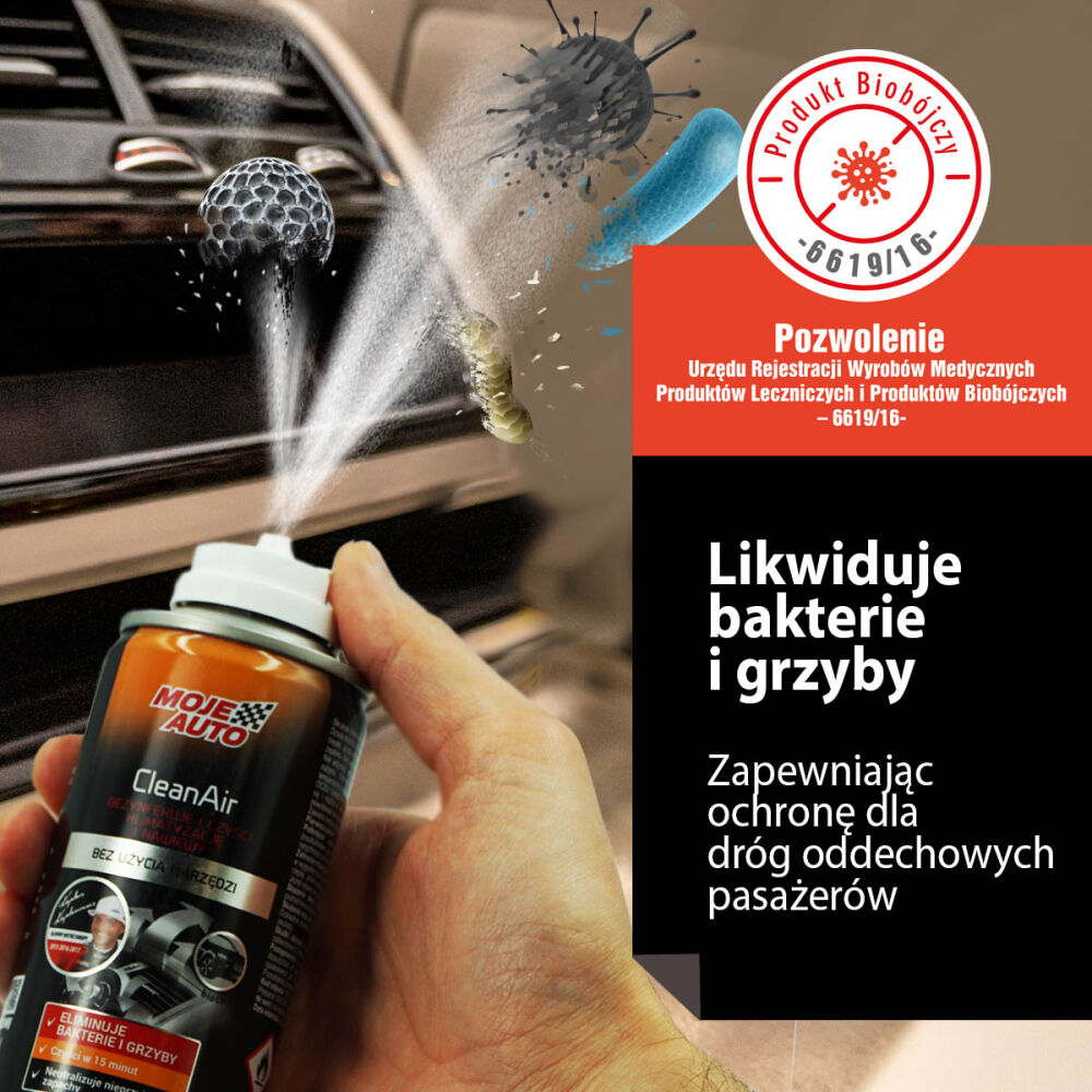 Moje Auto Clean Air Black kliimaseadme puhasti, biotsiidne granaat