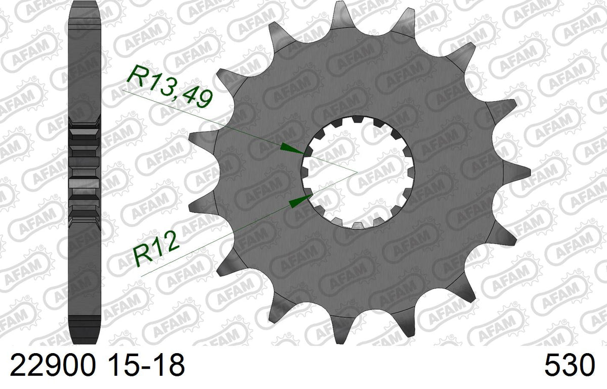 AFAM Eesmine hammasratas 22900-16, 16z, samm 530, teras