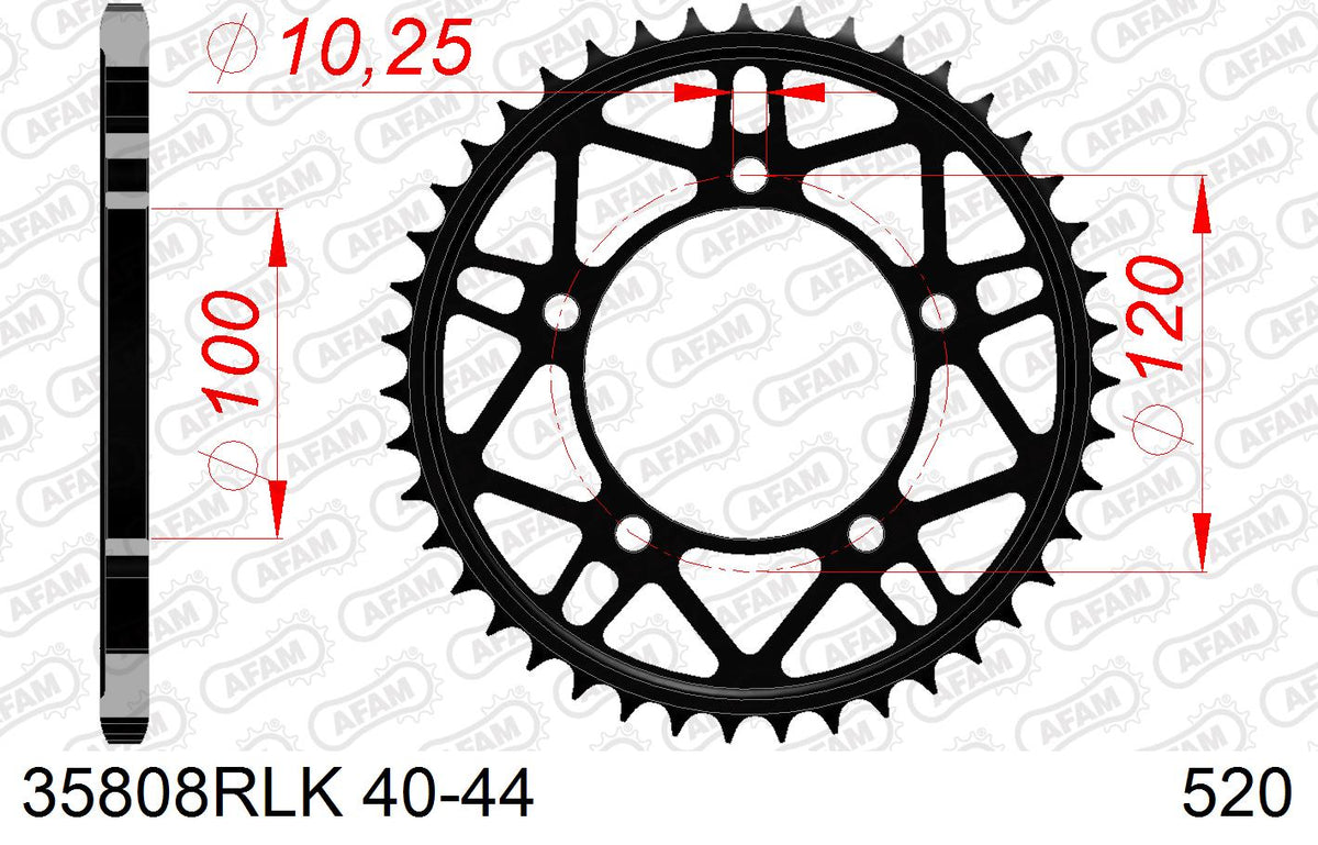 AFAM Tagumine hammasratas 35808RLK-41, 41z, samm 520, teras