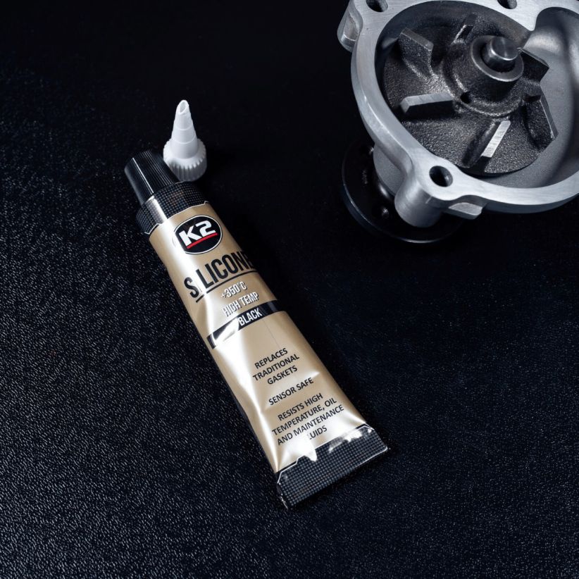 K2 Kõrgtemperatuurne silikoonhermeetik, must, +350 °C