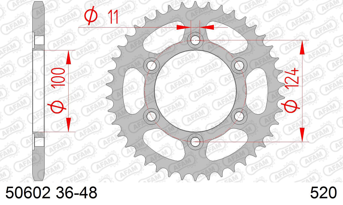 AFAM Tagumine hammasratas 50602-39, 39z, samm 520, teras