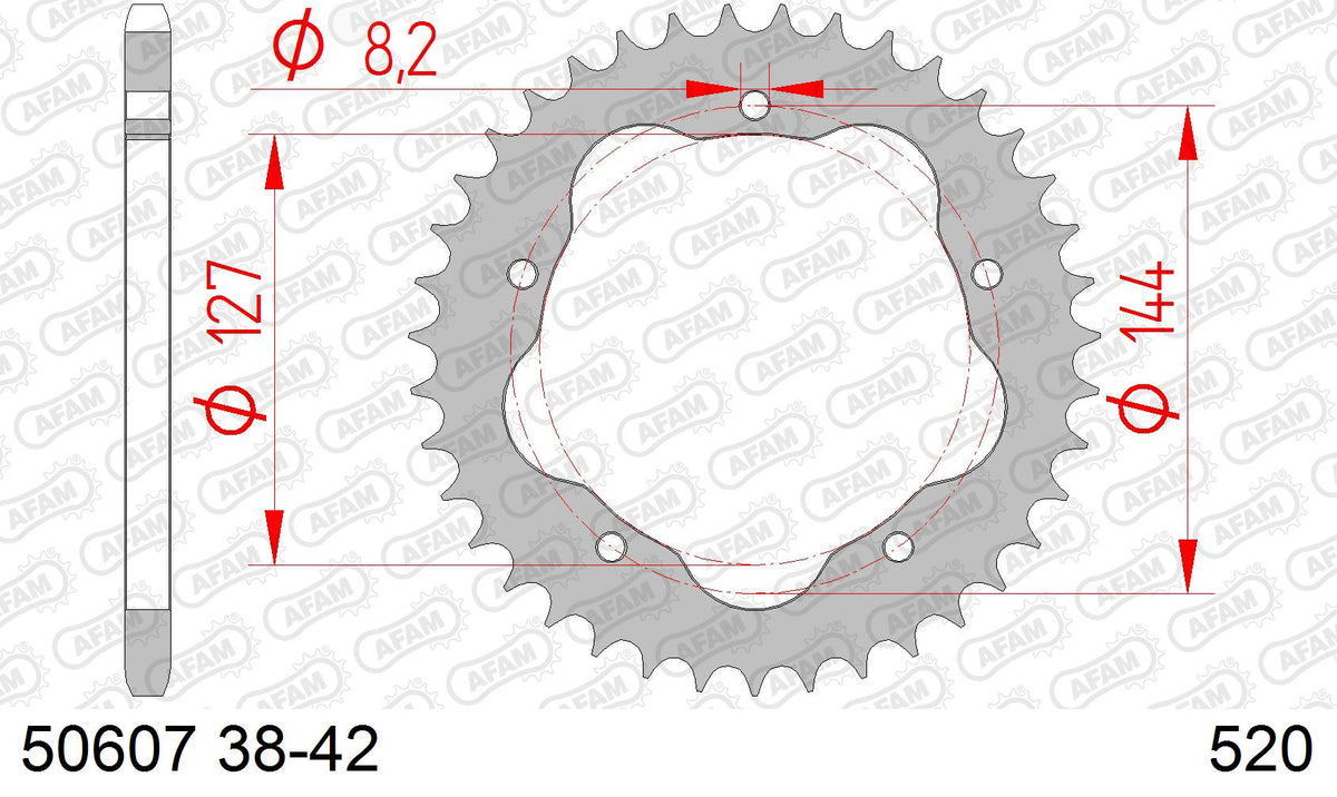 AFAM Tagumine hammasratas 50607-39, 39z, samm 520, teras