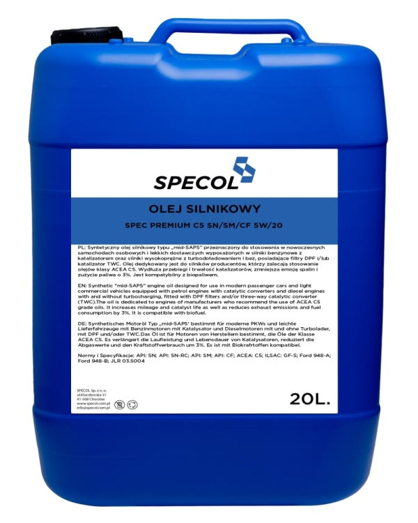 Specol Premium 5W-20 mootoriõli