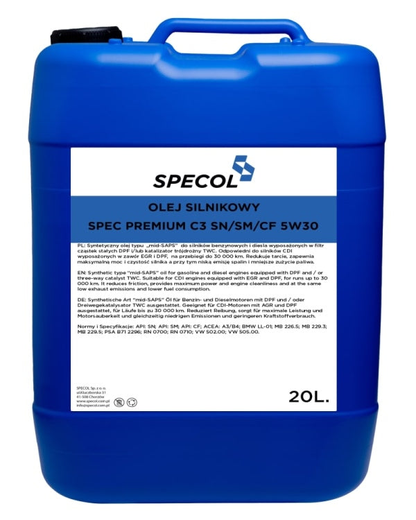 Specol Premium 5W-30 mootoriõli