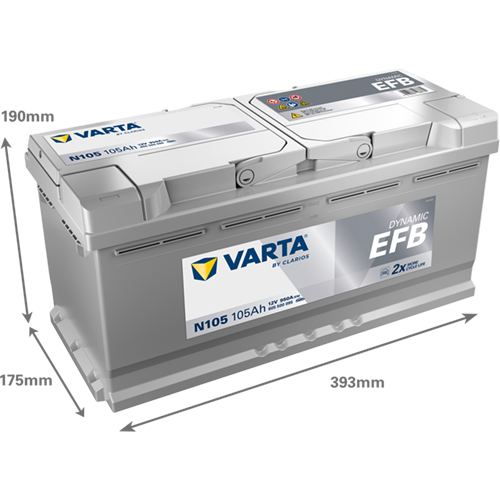 VARTA Dynamic EFB 605500095 käivitusaku 12 V 105 Ah 950 A L- L6/H9