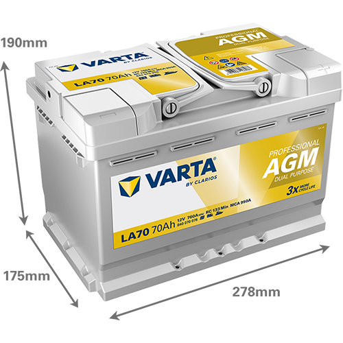 VARTA Professional AGM 840070076 käivitus- ja tarbeaku 70 Ah 760 A L-