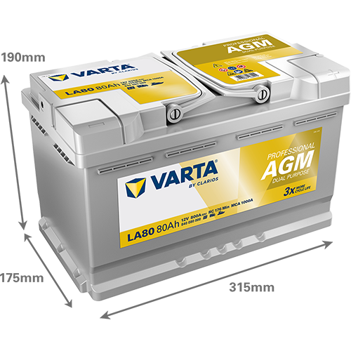 VARTA Professional AGM 840080080 käivitus- ja tarbeaku 80 Ah 800 A L-