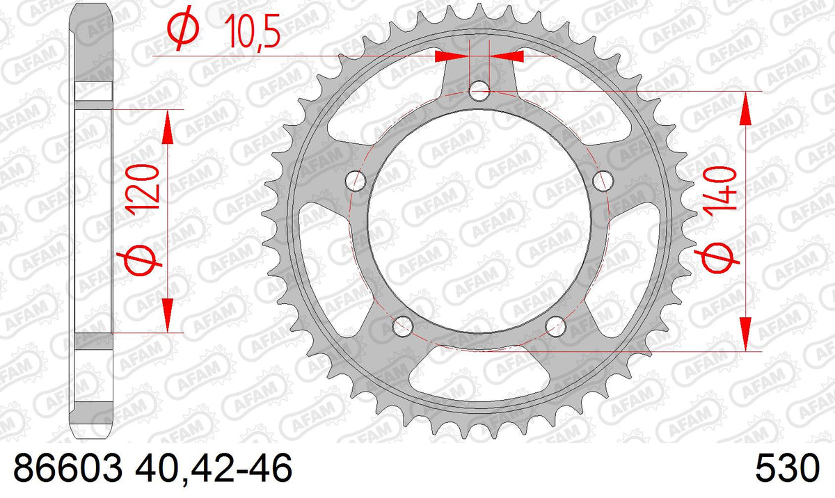AFAM Tagumine hammasratas 86603-45, 45z, samm 530, teras