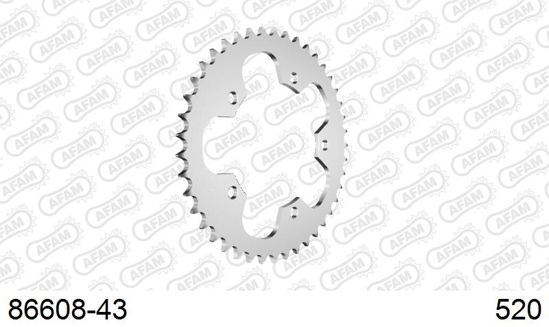 AFAM Tagumine hammasratas 86608-43, 43z, samm 520, teras