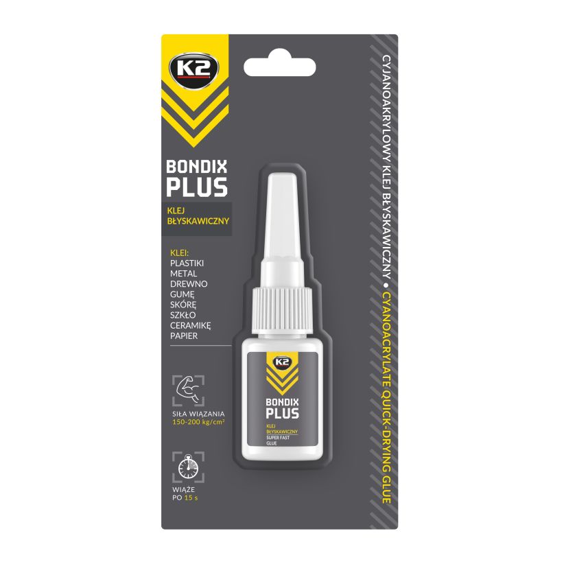 K2 Bondix Plus kiirliim plastikule, puidule, kummile, nahale ja keraamikale