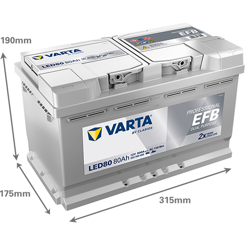 VARTA Professional EFB 932080080 käivitus- ja tarbeaku 80 Ah 800 A L-