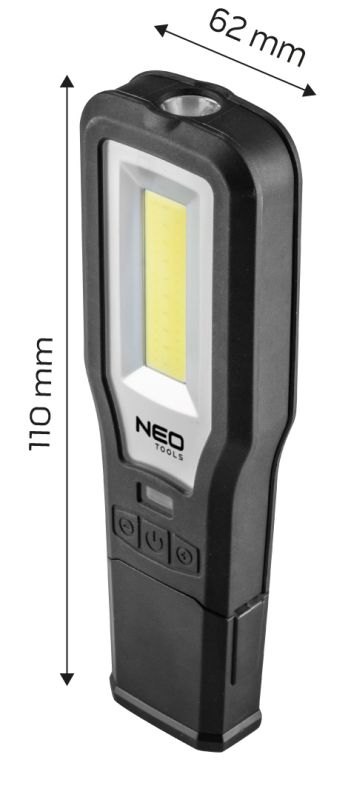 NEO Tools Töökojalamp 550 lm COB LED, alus ja laadija