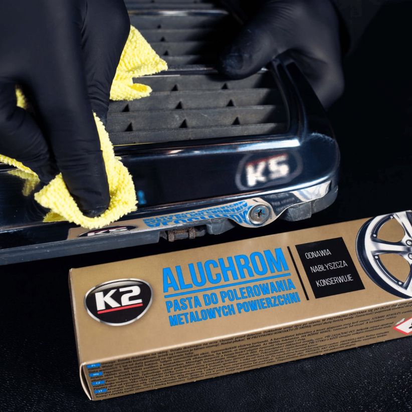 K2 Aluchrom poleerimispasta kroomile ja värvilistele metallidele