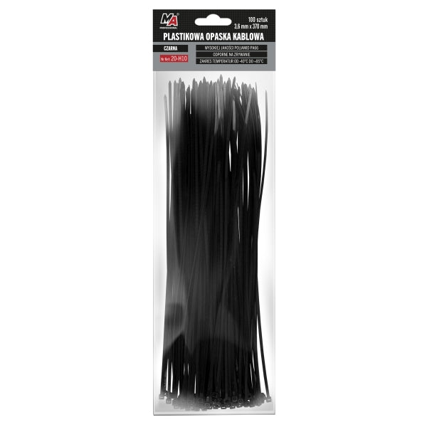 Moje Auto Kaablisidemed 3,6 x 250 mm, must, 100 tk