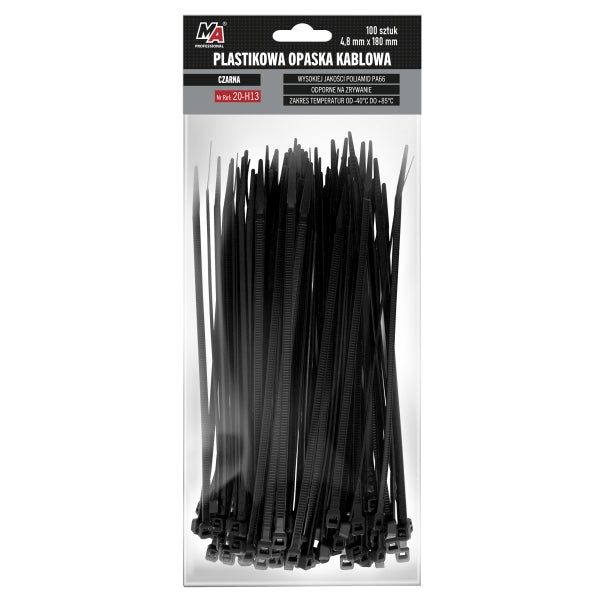 Moje Auto Kaablisidemed 4,8 x 120 mm, must, 100 tk