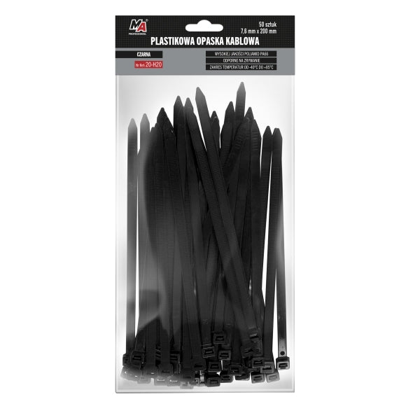 Moje Auto Kaablisidemed 4,8 x 430 mm, must, 100 tk