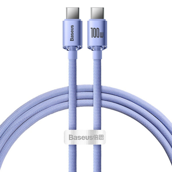 Baseus Laadimiskaabel USB-C - USB-C, 100 W, 1,2 m, lilla