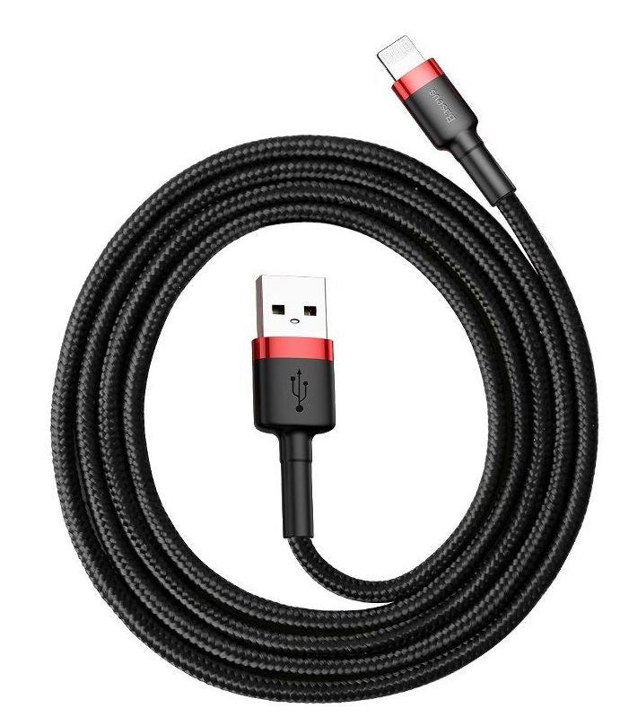 Baseus Laadimiskaabel USB - Lightning Cafule, 1,5 A, 2 m, must-punane