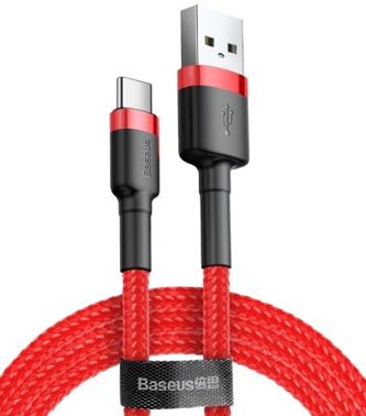 Baseus Laadimiskaabel USB - USB-C Cafule, 3 A, 1 m, punane
