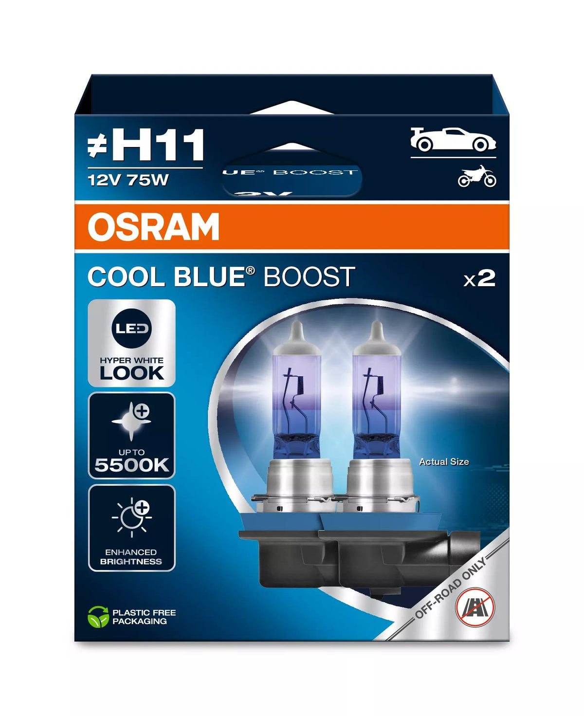 OSRAM COOL BLUE BOOST H11 12 V 75 W halogeenpirn