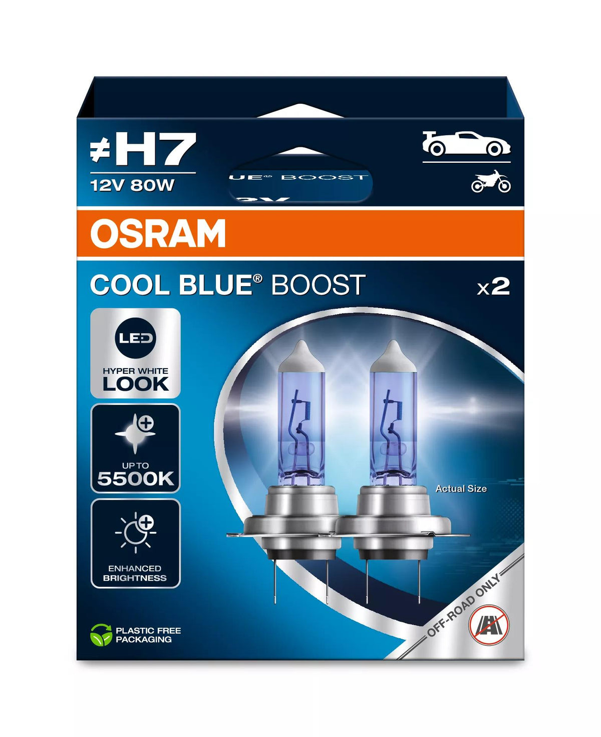 OSRAM COOL BLUE BOOST H7 12 V 80 W halogeenpirn