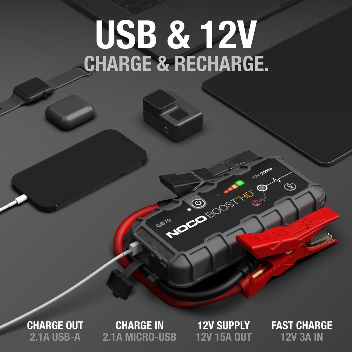 NOCO Boost HD GB70 käivitusabi 2000 A 12 V