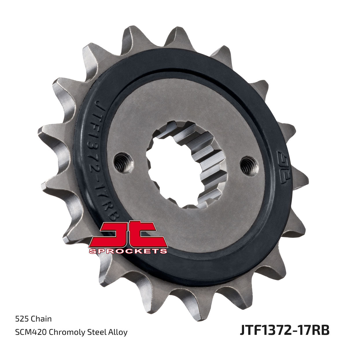JT Sprockets Eesmine hammasratas JTF1372.17RB, 17z, samm 525, kummisummutiga
