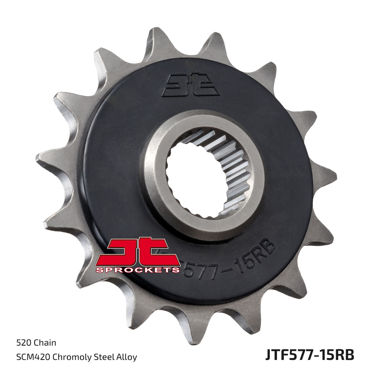 JT Sprockets Eesmine hammasratas JTF577.15RB, 15z, samm 520, kummisummutiga