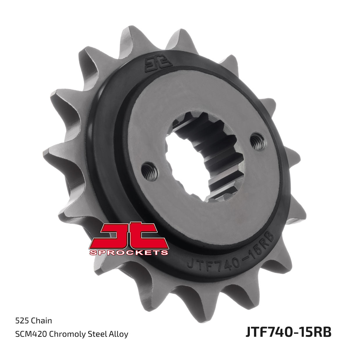 JT Sprockets Eesmine hammasratas JTF740.15RB, 15z, samm 525, kummisummutiga