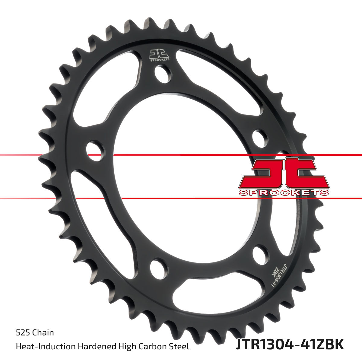 JT Sprockets Tagumine hammasratas JTR1304.41ZBK, 41z, samm 525, must tsinkkate