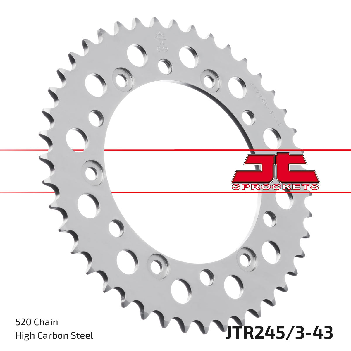 JT Sprockets Tagumine hammasratas JTR245/3.43, 43z, samm 520