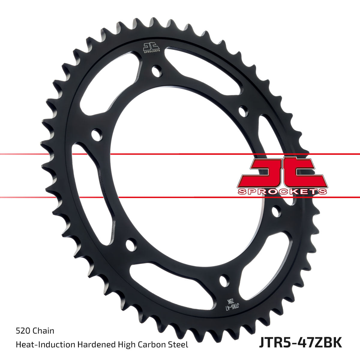 JT Sprockets Tagumine hammasratas JTR5.47ZBK, 47z, samm 520, must tsinkkate